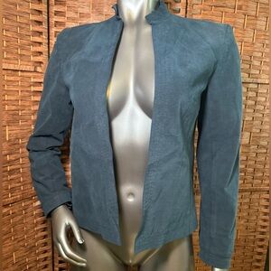 Ultra Suede Blazer Jacket woman’s 4 Business casual Blue/green Made In USA